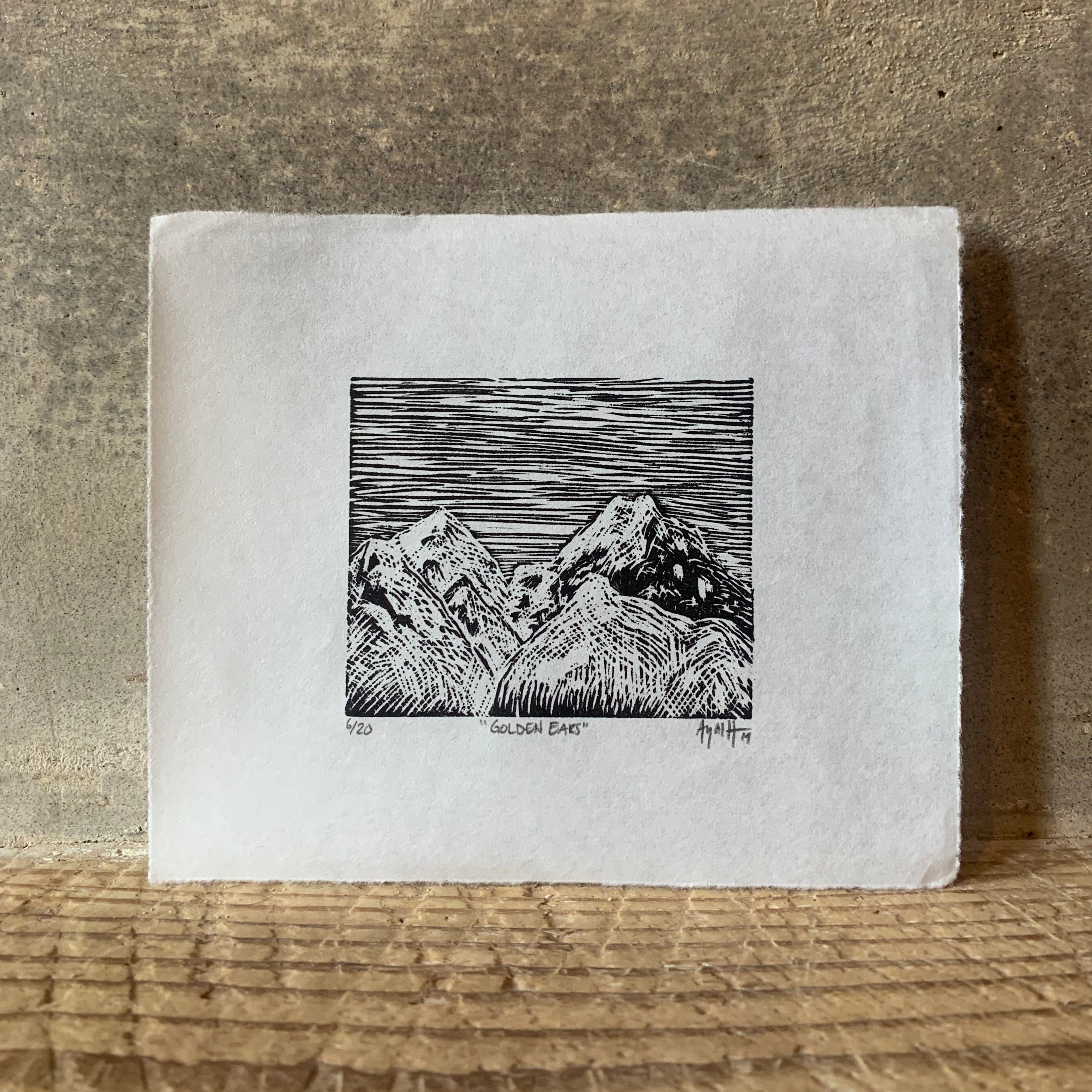 Mountain Lino Print 2