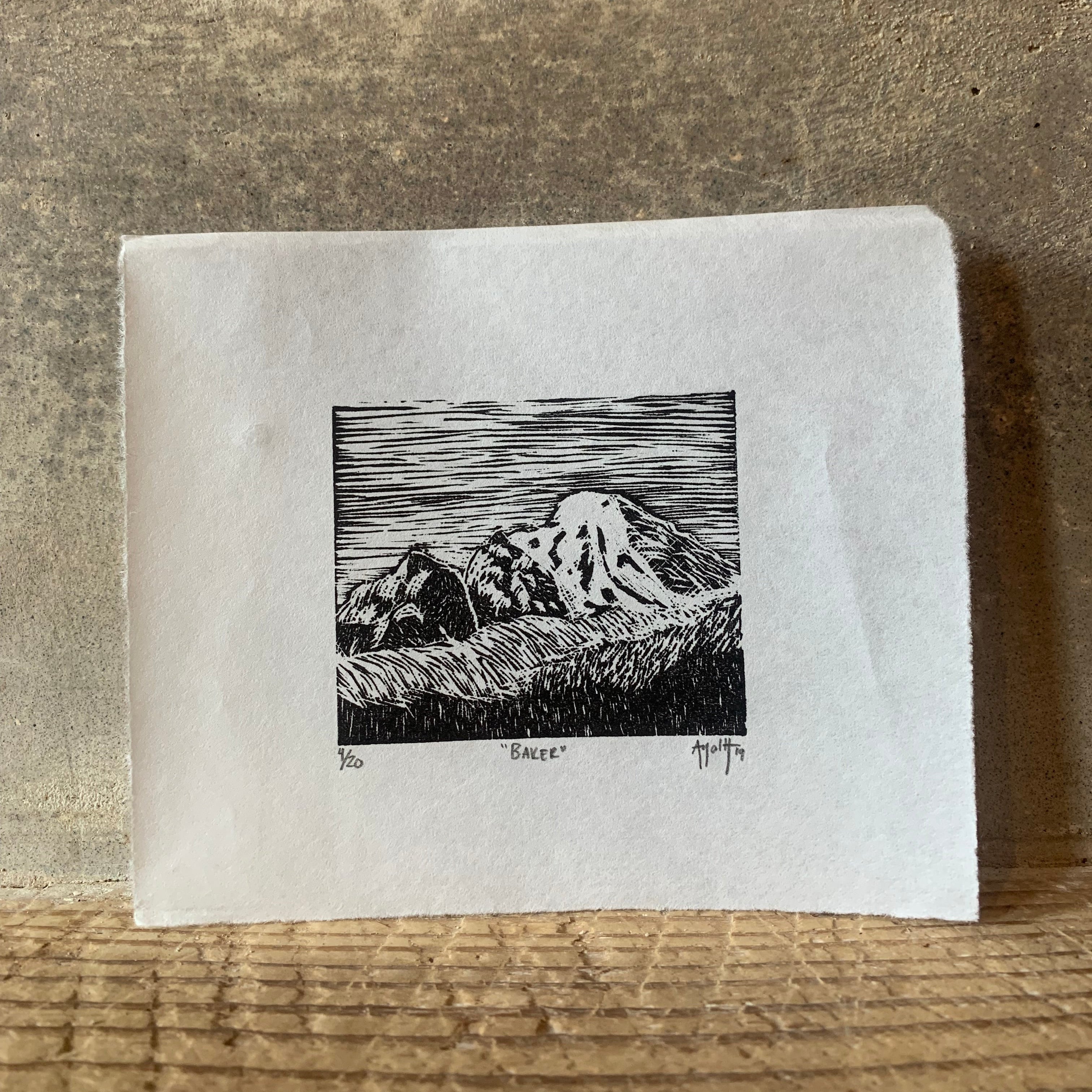 Mountain Lino Print 1
